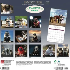 BrownTrout 2025 Fantasy Pugs 12" x 12" Monthly Square Wall Calendar (9781975479824) Best