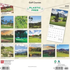 BrownTrout 2025 Golf Courses 12" x 12" Monthly Square Wall Calendar (9781975477097) Sale
