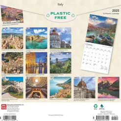 BrownTrout 2025 Italy 12" x 12" Monthly Wall Calendar (9781975477219)