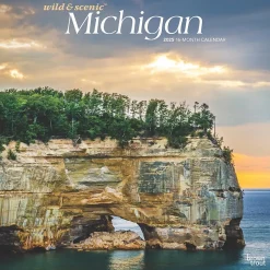 BrownTrout 2025 Michigan Wild & Scenic 12" x 24" Monthly Square Wall Calendar (9781975475277) Outlet