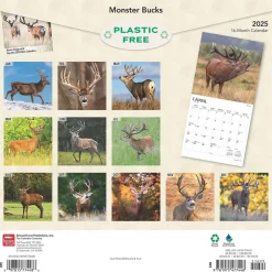 BrownTrout 2025 Monster Bucks 12" x 24" Monthly Square Wall Calendar (9781975477448) Clearance