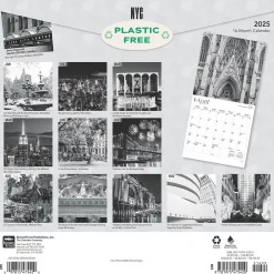 BrownTrout 2025 New York City Black & White 12" x 12" Monthly Square Wall Calendar (9781975475420) Clearance