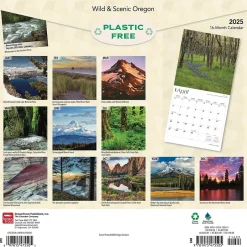 BrownTrout 2025 Oregon Wild & Scenic 12" x 12" Monthly Wall Calendar (9781975475505) Clearance