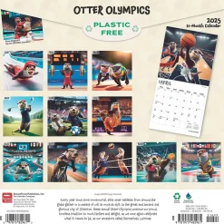 BrownTrout 2025 Otter Olympics 12" x 12" Monthly Wall Calendar (9781975482961)