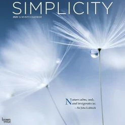 BrownTrout 2025 Simplicity 12" x 24" Monthly Square Wall Calendar, (9781975477790) Clearance