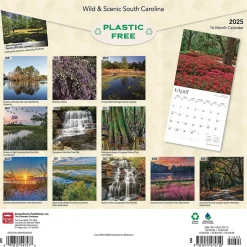 BrownTrout 2025 South Carolina Wild & Scenic 12" x 12" Monthly Square Wall Calendar (9781975475710) Outlet