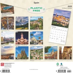 BrownTrout 2025 Spain 12" x 12" Monthly Square Wall Calendar (9781975476250)