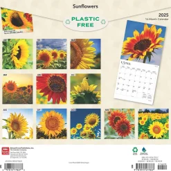 BrownTrout 2025 Sunflowers 12" x 12" Monthly Square Wall Calendar (9781975477837) Sale