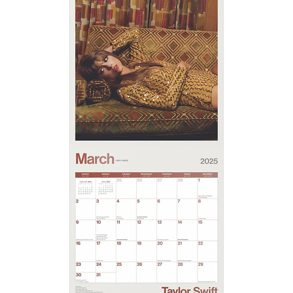 BrownTrout 2025 Taylor Swift OFFICIAL 12" x 24" Monthly Square Wall Calendar (9781975479633) Discount