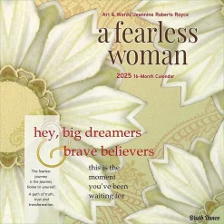 BrownTrout 2025 Brush Dance A Fearless Woman 12" x 24" Monthly Square Wall Calendar, (9781975481247) New