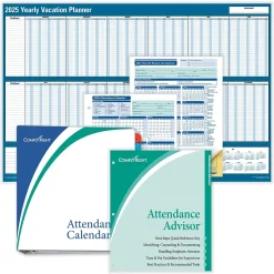 ComplyRight 2025 Attendance Tracker 36" x 24" Yearly Dry Erase Wall Calendar, Blue/White (A0101) Discount