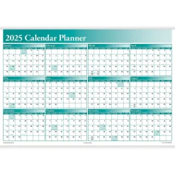 ComplyRight 2025 Full Calendar Planner 36" x 24" Yearly Dry Erase Wall Calendar, Green (J0056GR) Discount
