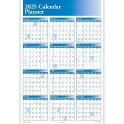ComplyRight 2025 Full Calendar Planner 36" x 24" Yearly Dry Erase Wall Calendar, Blue (J0056BL) Sale