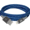 Power Cables<360 Electrical Habitat 8' USB A Male/Lightning 8-Pin Male, Navy (360651-NV)