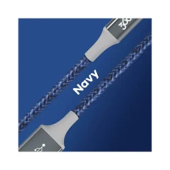 Power Cables<360 Electrical Habitat 8' USB A Male/Lightning 8-Pin Male, Navy (360651-NV)