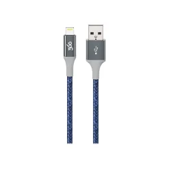 Power Cables<360 Electrical Habitat 8' USB A Male/Lightning 8-Pin Male, Navy (360651-NV)