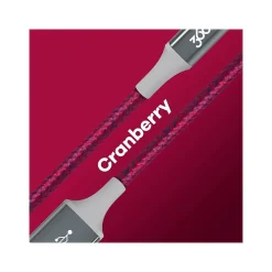 Power Cables<360 Electrical Habitat 4' USB A Male/Lightning 8-Pin Male, Cranberry (360650-CB)