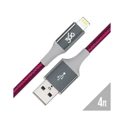 Power Cables<360 Electrical Habitat 4' USB A Male/Lightning 8-Pin Male, Cranberry (360650-CB)