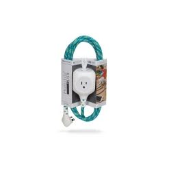 Extension Cords<360 Electrical Habitat + USB Harmony Collection 6' Extension Cord, 3-Outlet, Mint Julep (360468-8CA4ESC1)