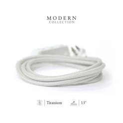Extension Cords<360 Electrical Habitat Modern Collection 15' Extension Cord, 3-Outlet, Titanium (360429-TI-8ES)