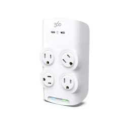 Surge Protectors & Power Strips<360 Electrical Revolve60 4-Outlet 2-USB Port Surge Protector, White (3E0773-WHT6NA)