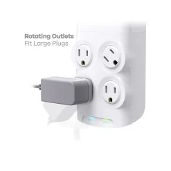Surge Protectors & Power Strips<360 Electrical Revolve60 4-Outlet 2-USB Port Surge Protector, White (3E0773-WHT6NA)