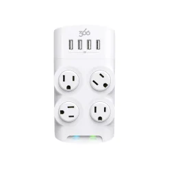 Surge Protectors & Power Strips<360 Electrical Revolve24 4-Outlet 4-USB Port Surge Protector, White (3E0775-WHT6NA)