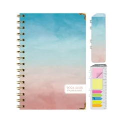 Excello Global Products 2024-2025 Blue Pink Gradient 5.5" x 8" Weekly & Monthly Planner, Paper Cover (AY24-38-S) Best