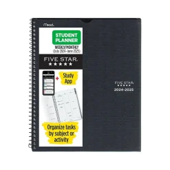 Five Star 2024-2025 8.5" x 11" Academic Weekly & Monthly Customizable Planner, Poly Cover, Assorted Colors (CAW651-00-25) Discount