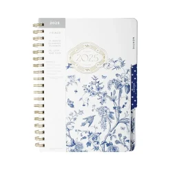 Fringe 2024-2025 Chinoiserie 7.5" x 10.25" Academic Weekly & Monthly Planner, Paper Cover, White/Navy Blue (529301FSC) Discount