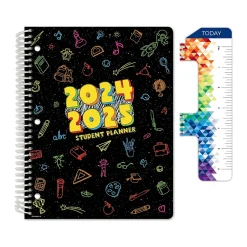 Global Printed Products 2024-2025 Chalkboard Doodles 8.5" x 11" Academic Weekly & Monthly Student Planner, Paper Cover Hot