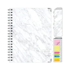 Global Printed Products 2024-2025 Marble 8.5" x 11" Academic Weekly & Monthly Planner, Paper Cover, Gray/White Best