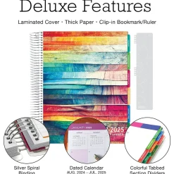 Global Printed Products 2024-2025 Deluxe Teacher 8.5" x 11" Academic Year Planner, Paper Cover, Multicolor (DTP-AY24-0044)