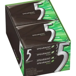 Gum & Mints<5 Gum Sugar Free Gum, Spearmint Rain, 10/Box (WMW51404)