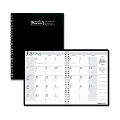 House of Doolittle 2024-2025 8.5" x 11" Academic Monthly Planner, Leatherette Cover, Black (26302-25) New
