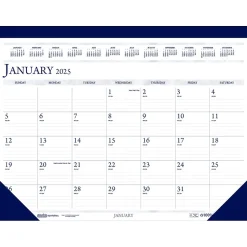 House of Doolittle 2025 22" x 17" Monthly Desk Pad Calendar, White/Deep Blue (150-25) Hot