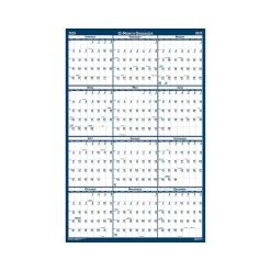 House of Doolittle 2025 24" x 18" Yearly Wet-Erase Wall Calendar, Reversible, White/Blue (3960-25) Clearance