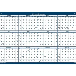 House of Doolittle 2025 48" x 32" Yearly Wet-Erase Wall Calendar, Reversible, White/Blue (3961-25) Hot