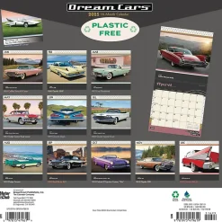 BrownTrout 2025 Motor Club Dream Cars 12" x 24" Monthly Square Wall Calendar, (9781975479619) Best