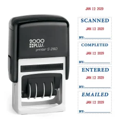 2000 Plus 4-in-1 Date Stamp, Blue and Red Ink (011098) Hot