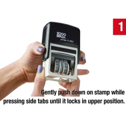 2000 Plus 4-in-1 Date Stamp, Blue and Red Ink (011098) Hot