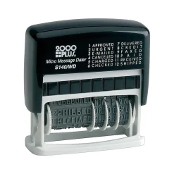 2000 Plus Micro Message Dater 12-in-1 Self-Inking Date and Message Stamp, Black Ink (011090) Clearance