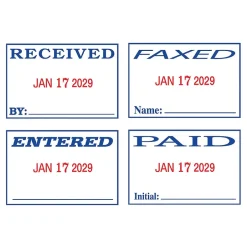 2000 Plus S 360 Dater, RECEIVED, PAID, ENTERED, FAXED, Blue and Red Inks (032519) Sale