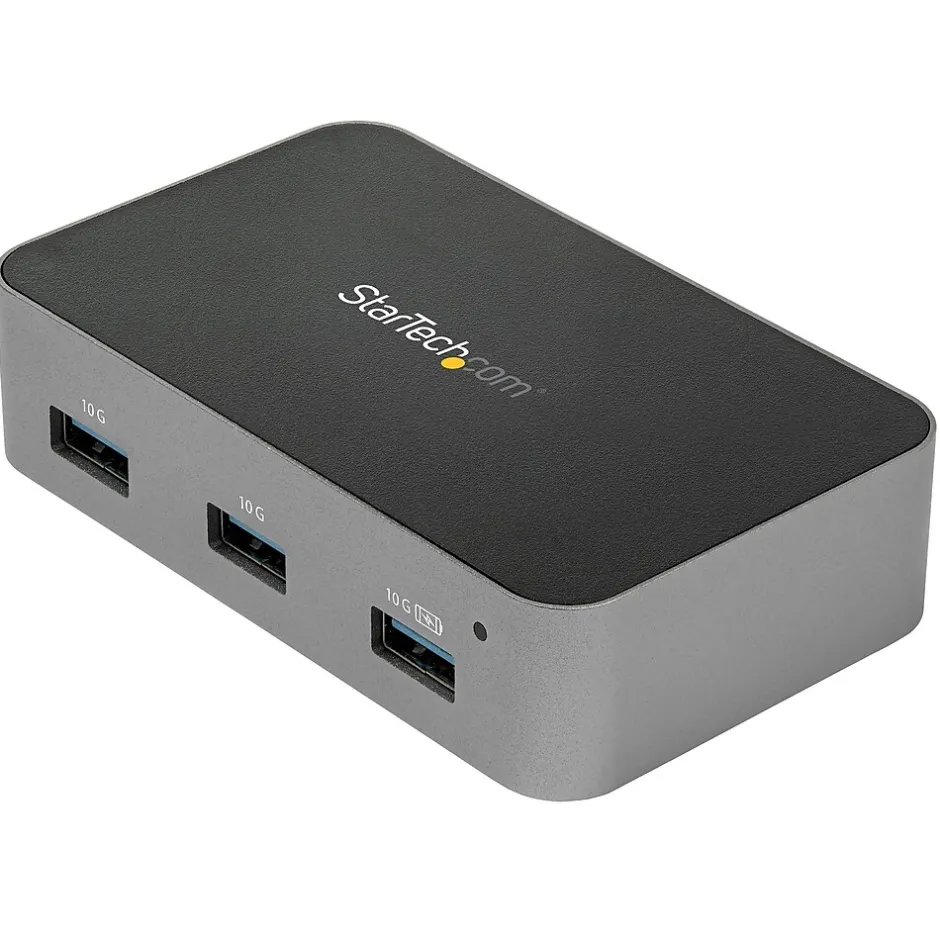 Usb Hubs<StarTech 4 Port USB C Hub with Power Adapter, USB 3.1/3.2 Gen 2 (10Gbps), 4x USB Type A, Self Powered, Fast Charge Port, Mountable