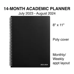 Staples 2023-2024 8" x 11" Academic Weekly & Monthly Appointment Book, Black (ST25499-23) Best
