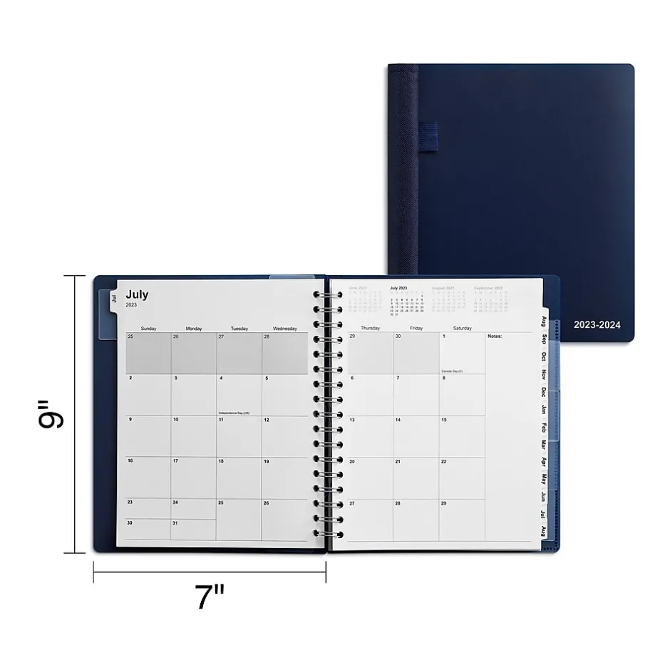 Staples 2023-2024 7" x 9" Academic Weekly & Monthly Appointment Book, Blue (ST60360-23) New
