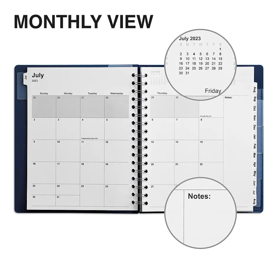 Staples 2023-2024 7" x 9" Academic Weekly & Monthly Appointment Book, Blue (ST60360-23) New