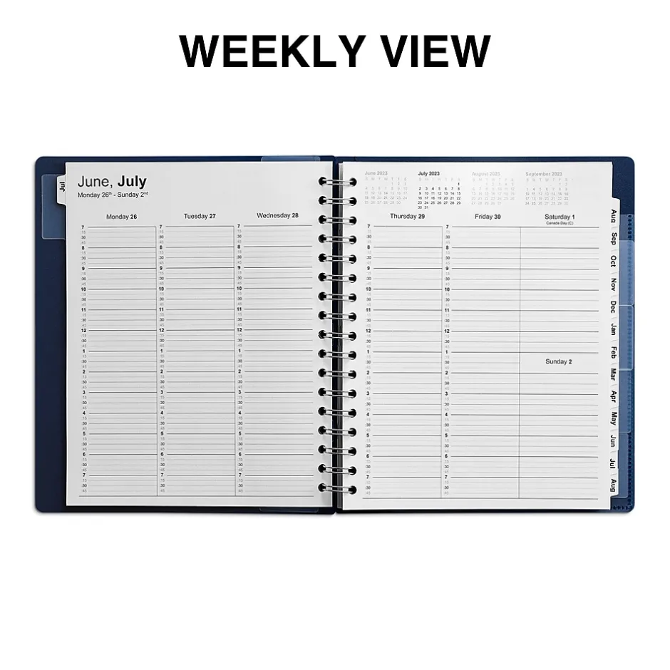 Staples 2023-2024 7" x 9" Academic Weekly & Monthly Appointment Book, Blue (ST60360-23) New