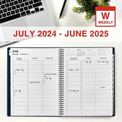 Staples 2024-2025 8" x 11" Academic Weekly & Monthly Appointment Book, Plastic Cover, Navy (ST60358-23) Best