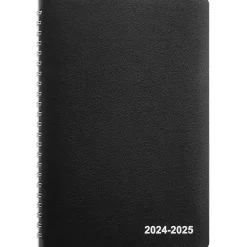 Staples 2024-2025 5" x 8" Academic Weekly & Monthly Planner, Faux Leather Cover, Black (ST23570-23) New